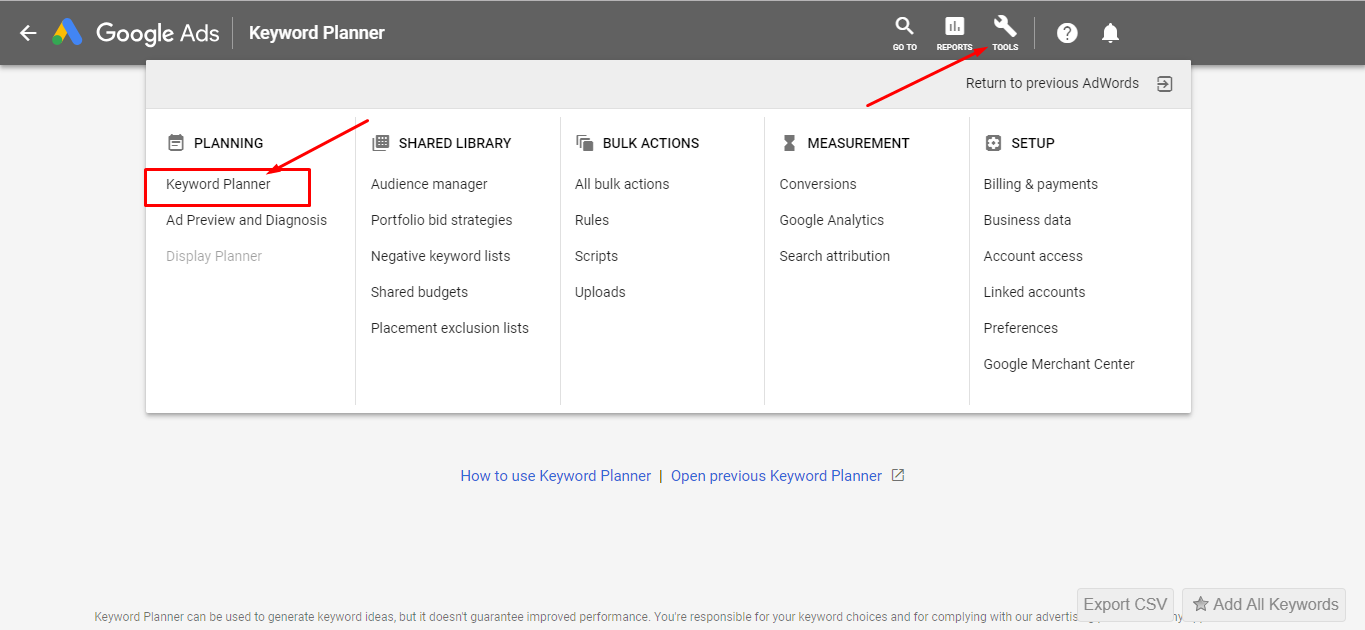 Keyword Planner